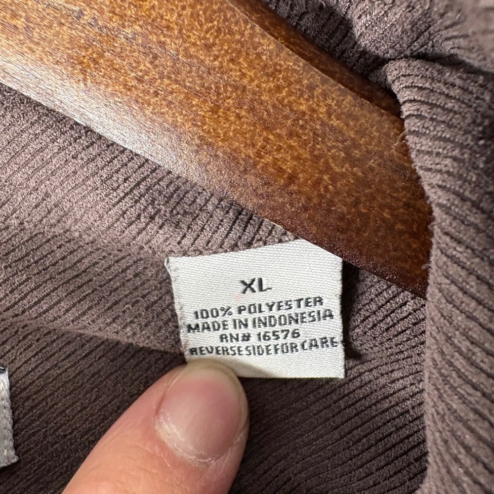 Essentials Brown Button Down Long Sleeve Shirt Me… - image 4